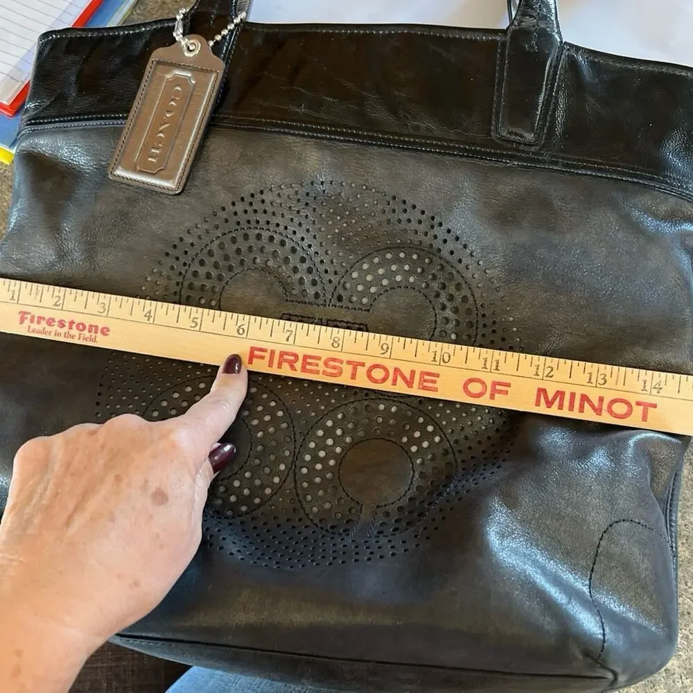 Coach, Audrey collection, leather black shoulderbag/tote